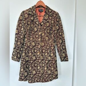 Nanette Lepore Floral Brown Trench Coat